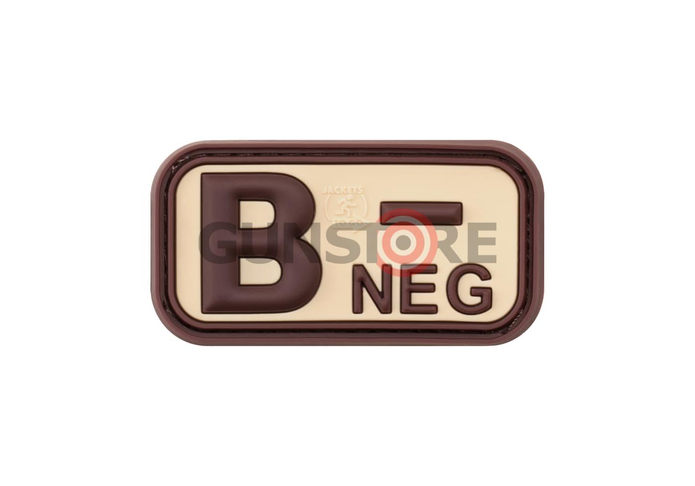 Bloodtype Rubber Patch B Neg Desert