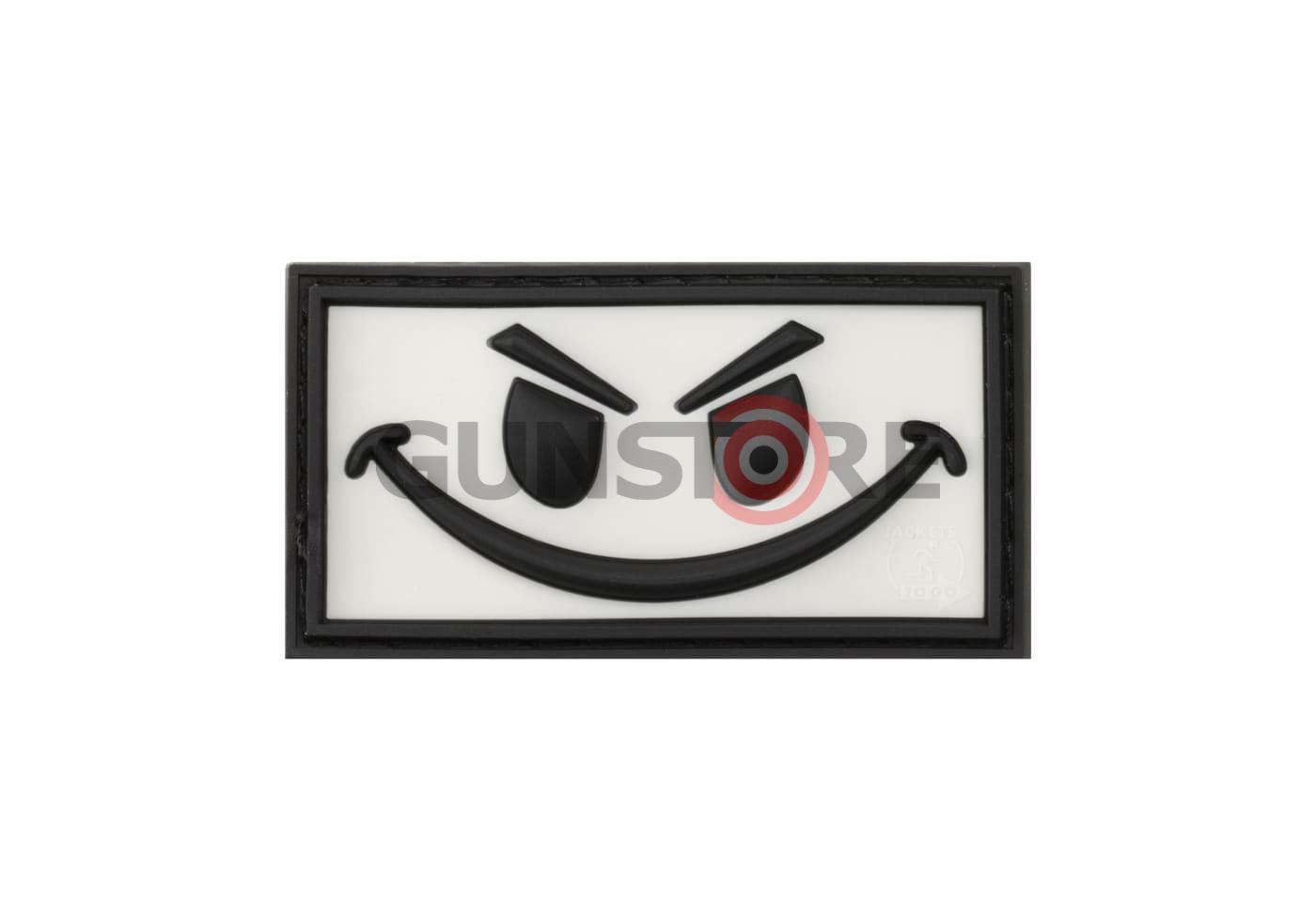Evil Smile Rubber Patch White