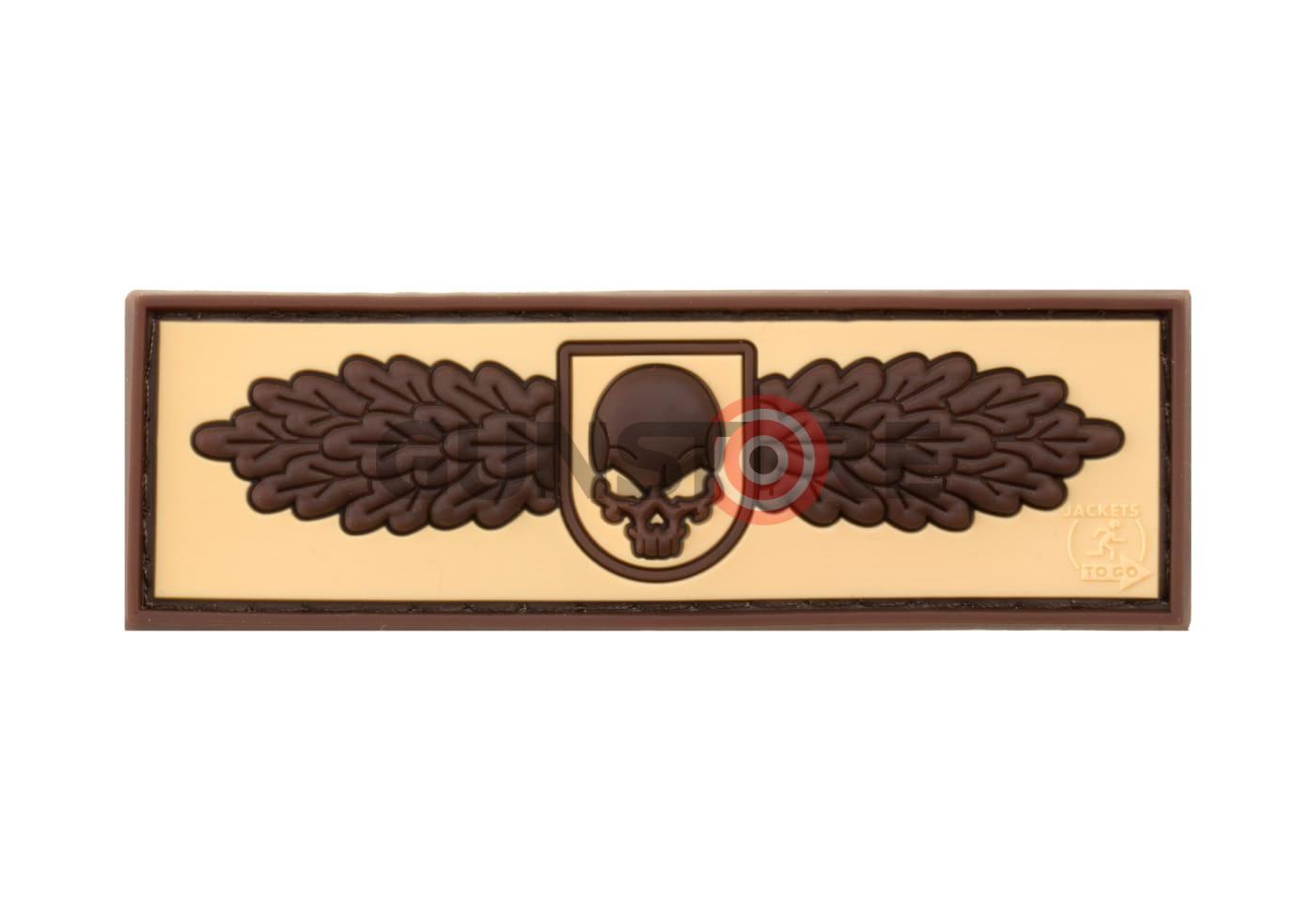 SOF Skull Badge Rubber Patch Desert