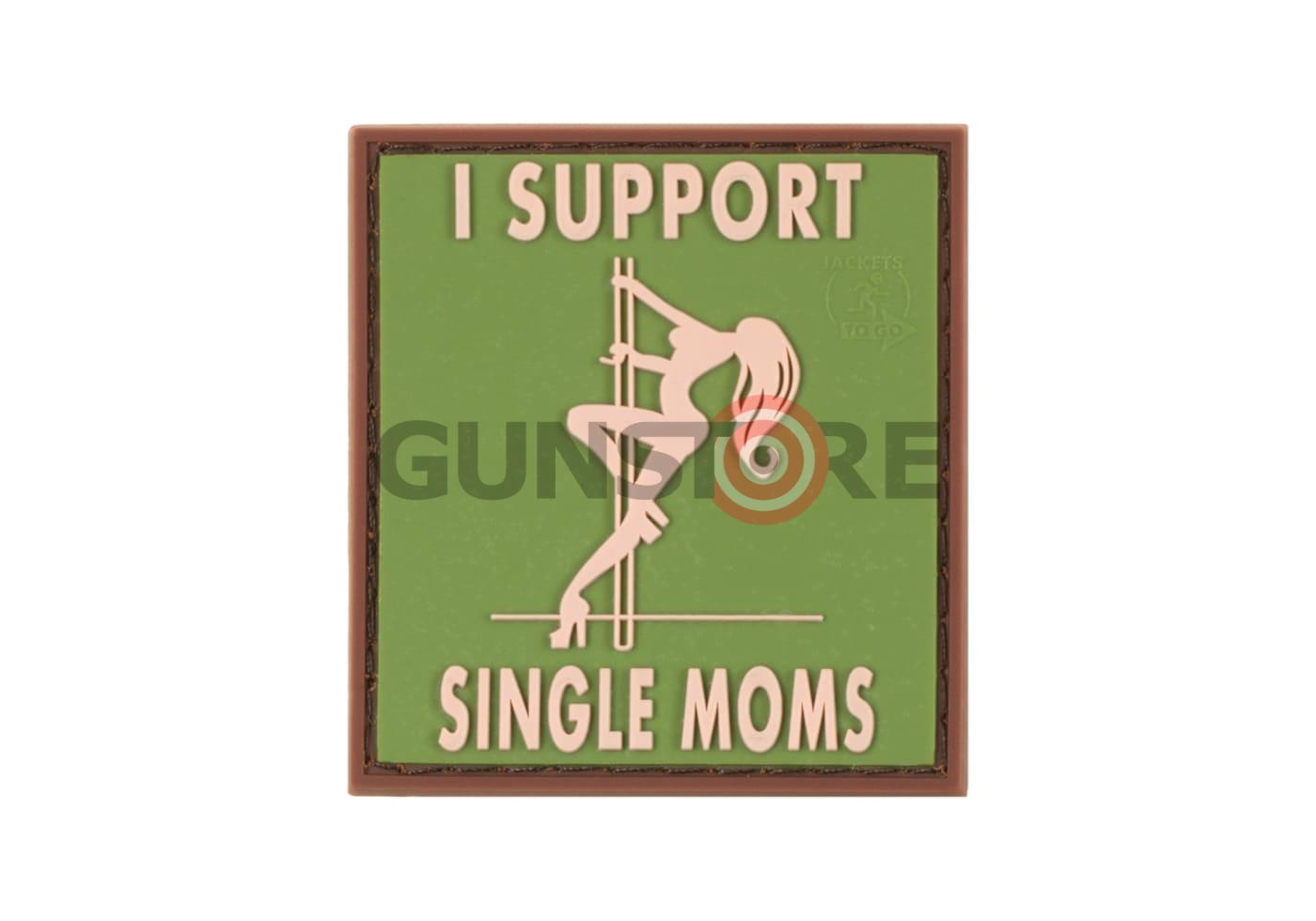 I Support Single Mums Rubber Patch Green