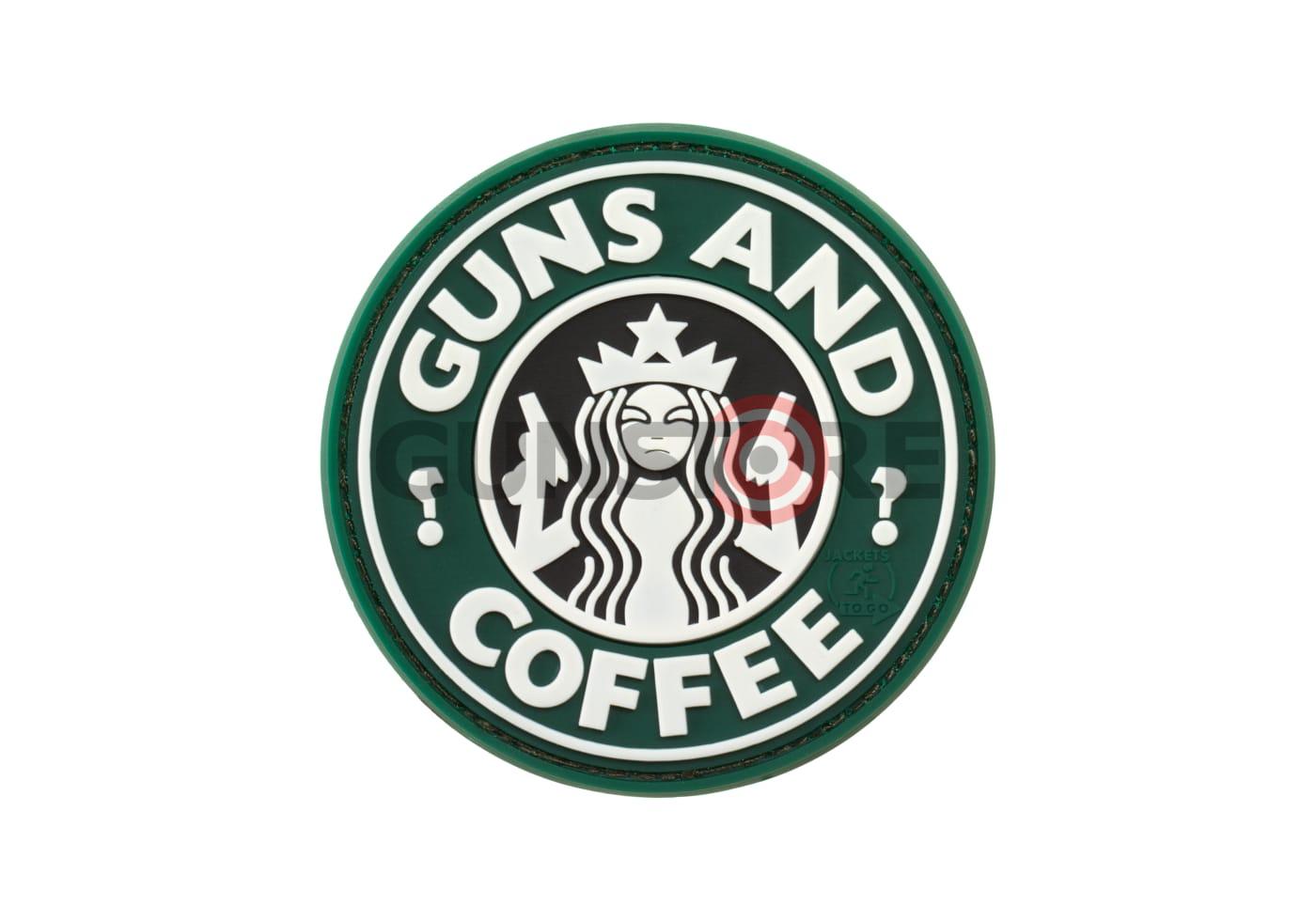 Guns and Coffee Rubber Patch Multicolor