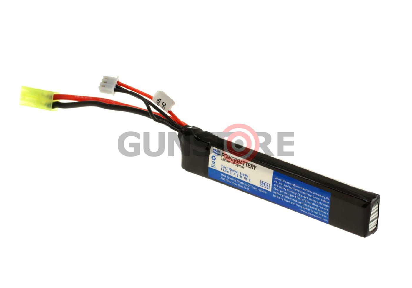 Lipo 7.4V 1100mAh 20C Stock Tube Type