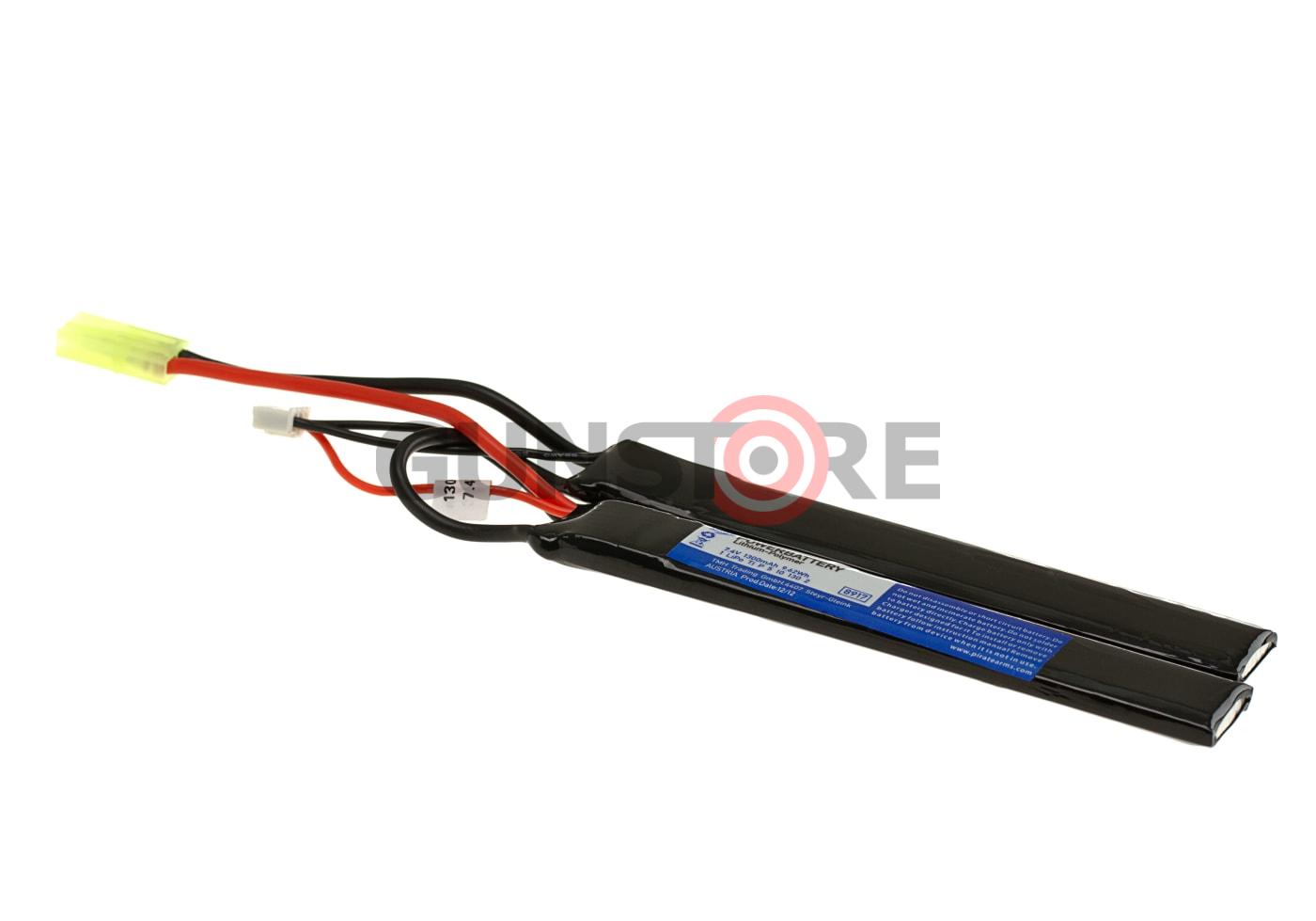 Lipo 7.4V 1300mAh 20C Twin Type Black