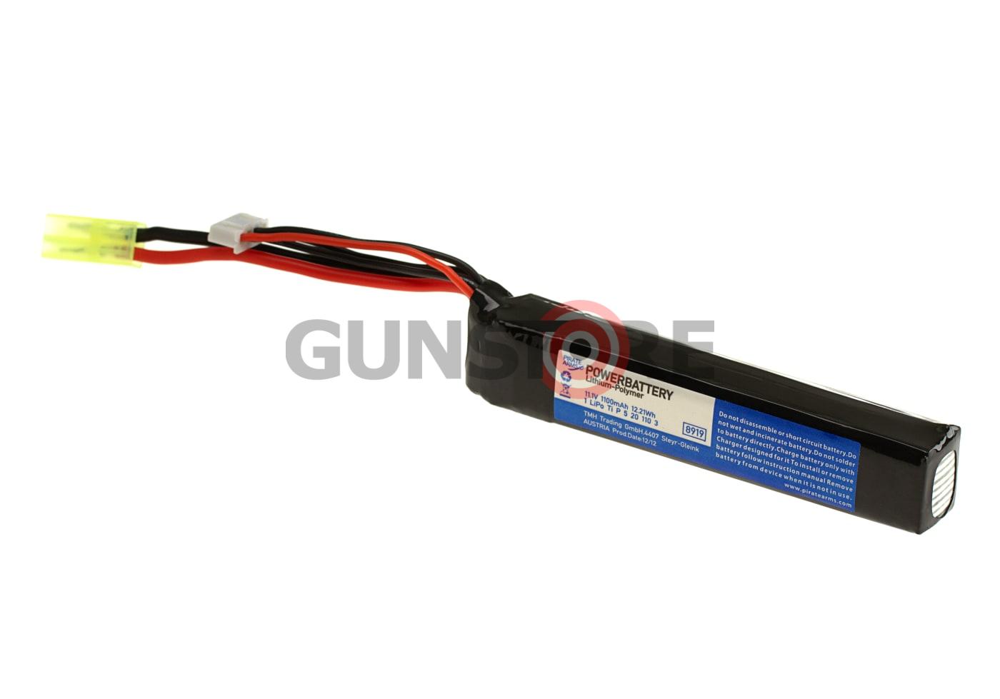 LiPo 11.1V 1100mAh 20C Stock Tube Type Mini Tamiya