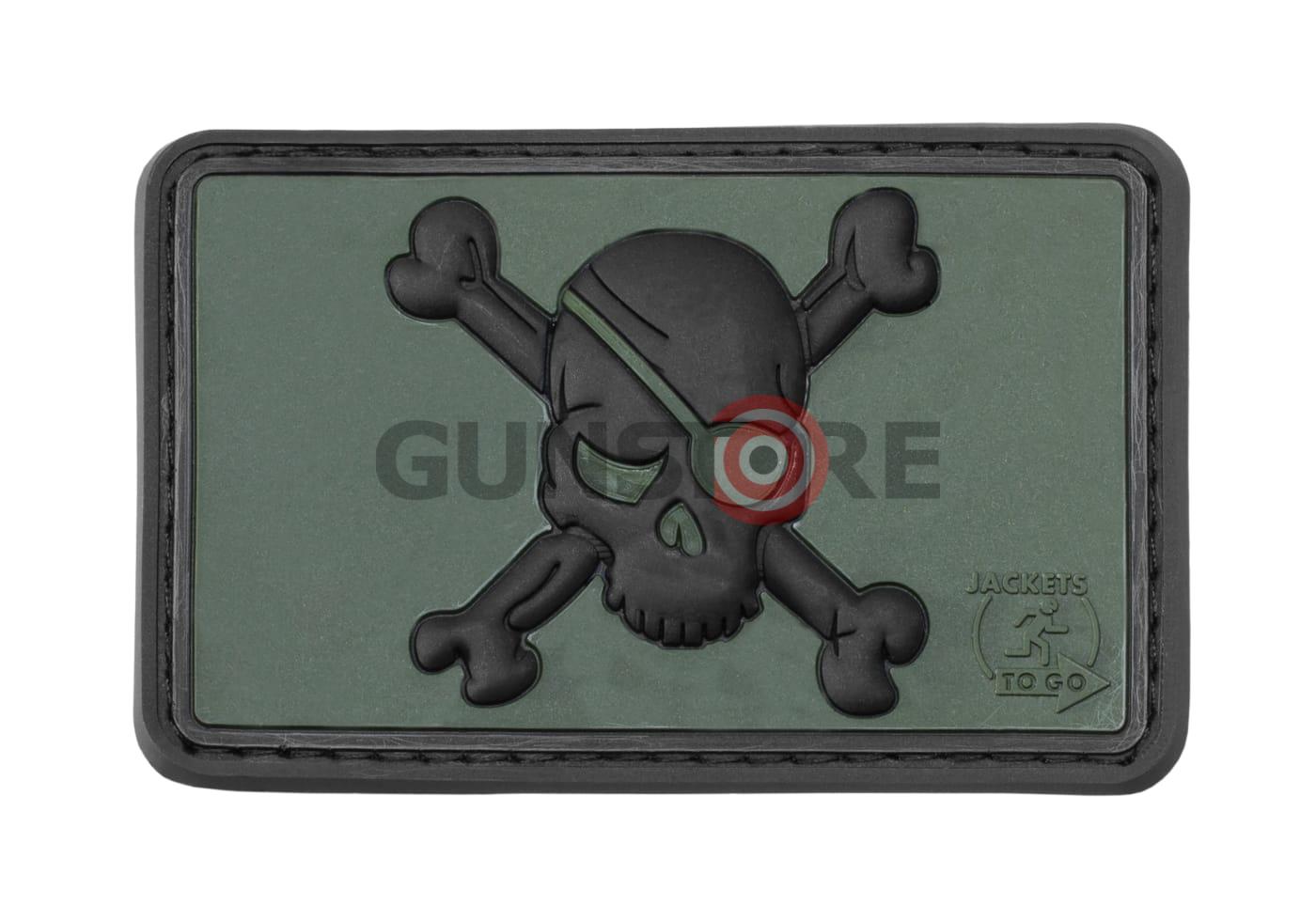 Pirate Skull Rubber Patch Forest