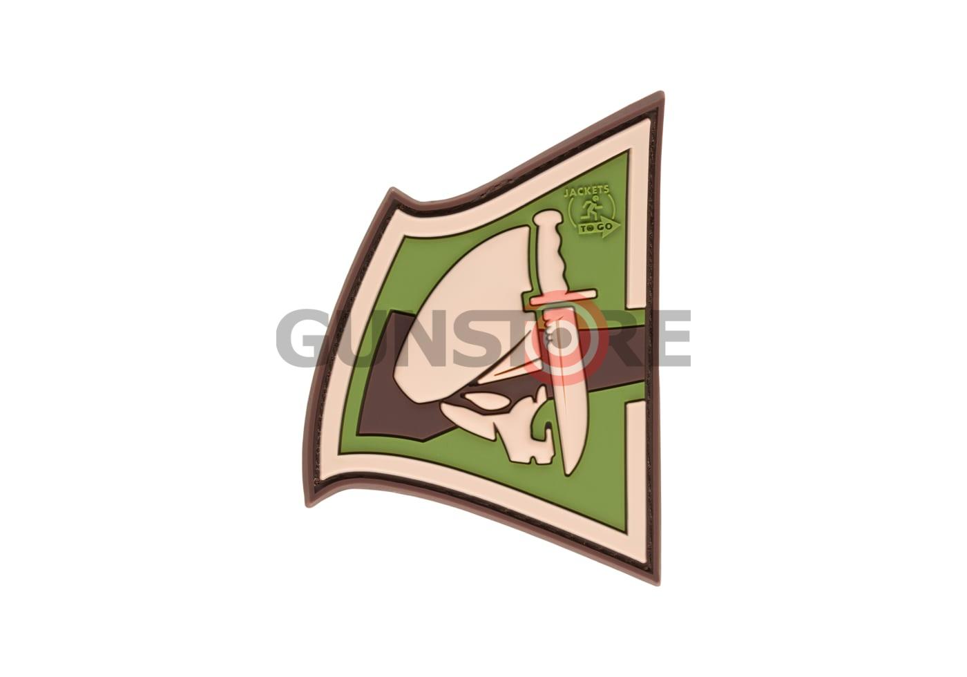 Rebel Skull Rubber Patch Green