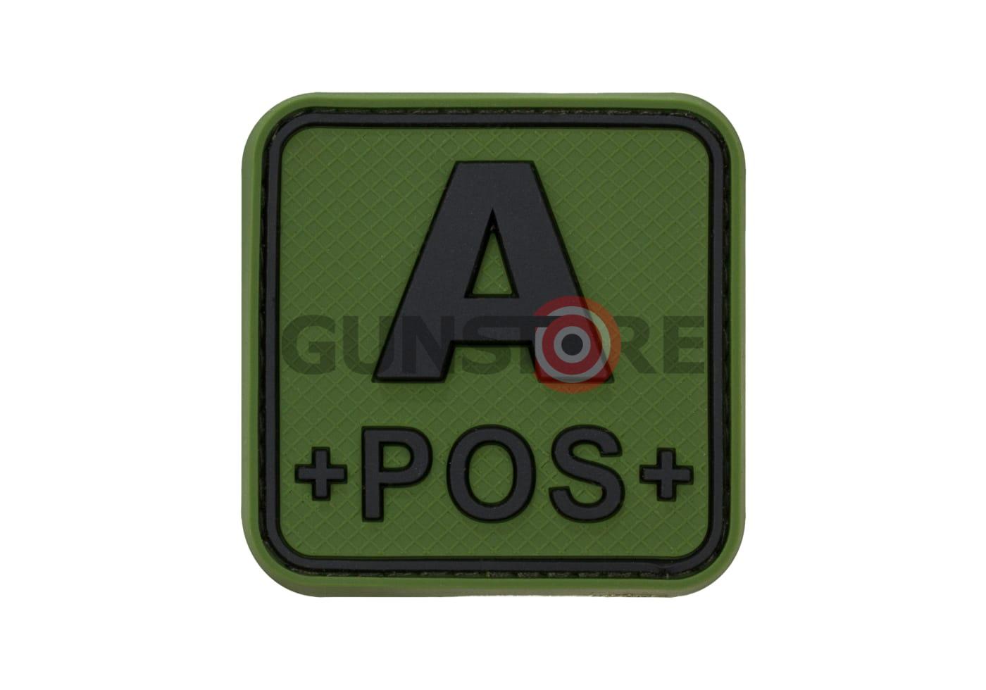 Bloodtype Square Rubber Patch A Pos Forest