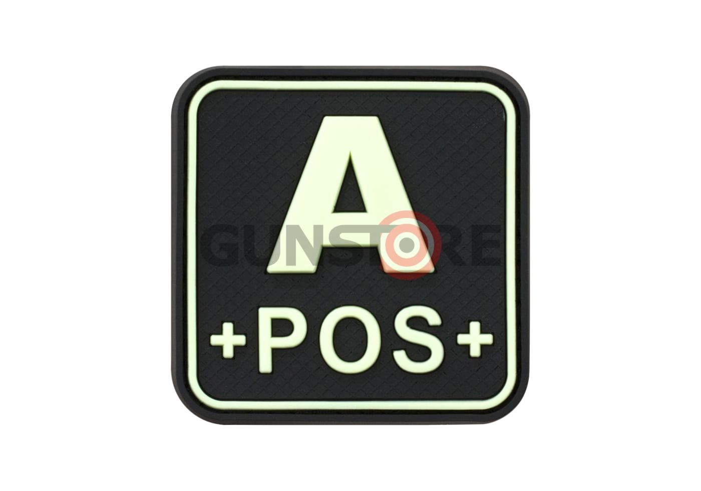 Bloodtype Square Rubber Patch A Pos Glow