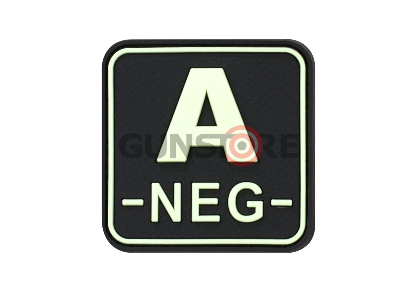 Bloodtype Square Rubber Patch A Neg Glow