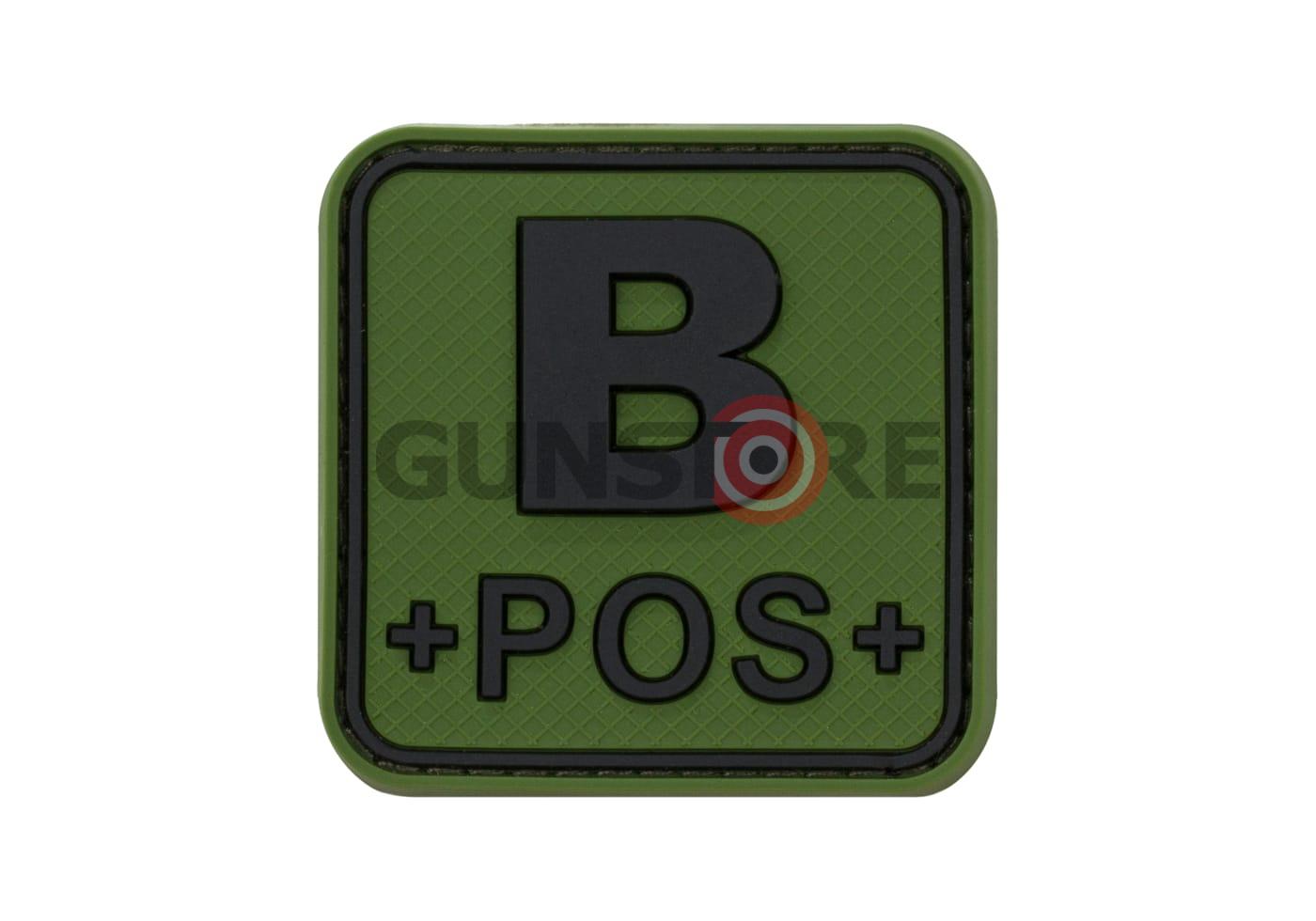 Bloodtype Square Rubber Patch B Pos Forest