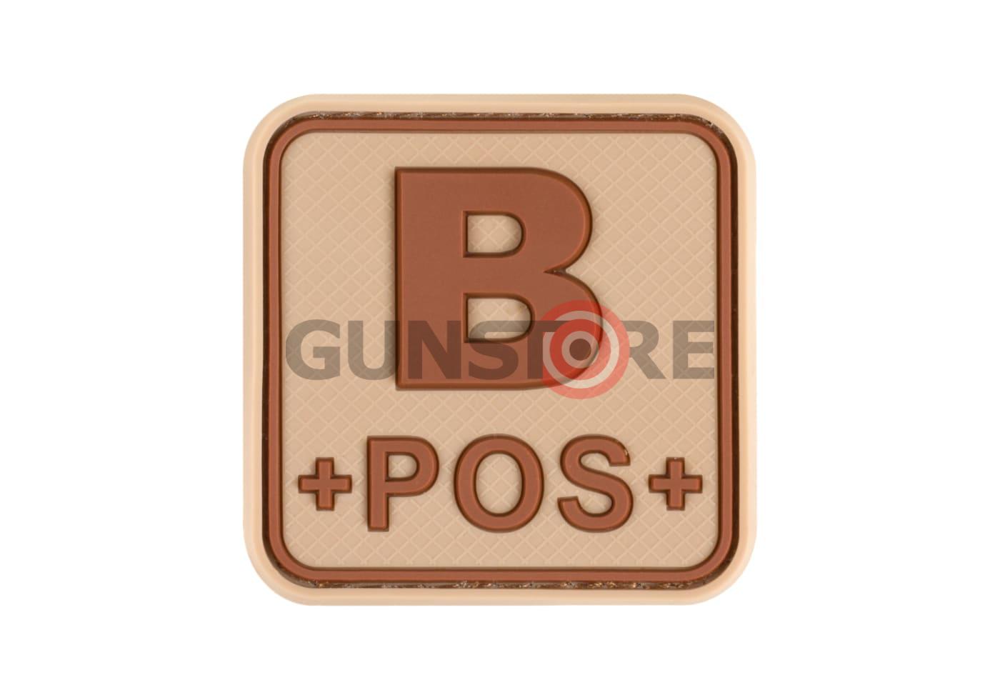 Bloodtype Square Rubber Patch B Pos Desert