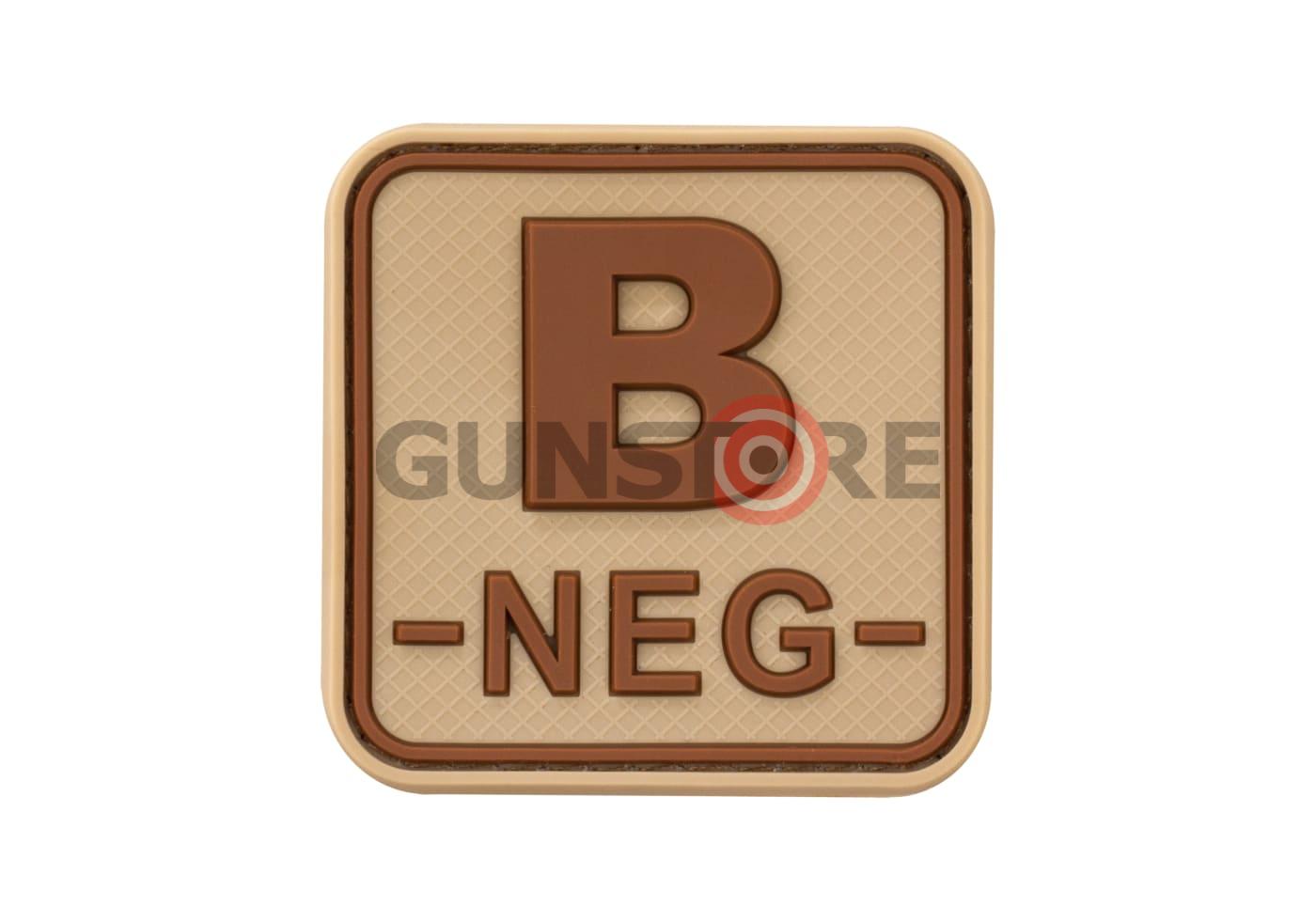 Bloodtype Square Rubber Patch B Neg Desert