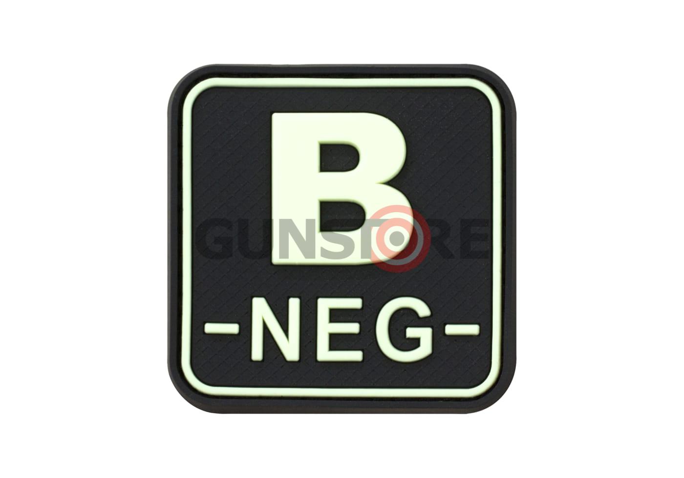Bloodtype Square Rubber Patch B Neg Glow