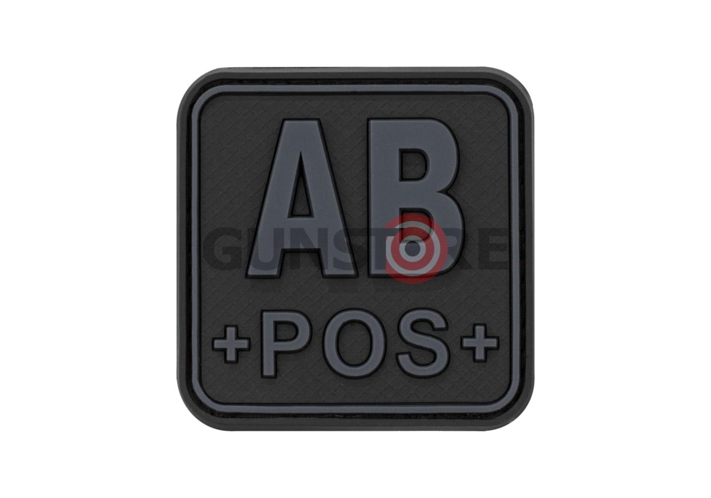 Bloodtype Square Rubber Patch AB Pos Blackops
