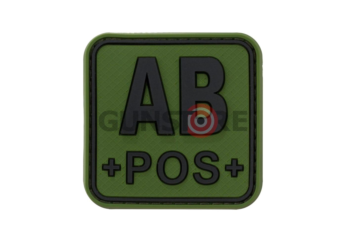 Bloodtype Square Rubber Patch AB Pos Forest