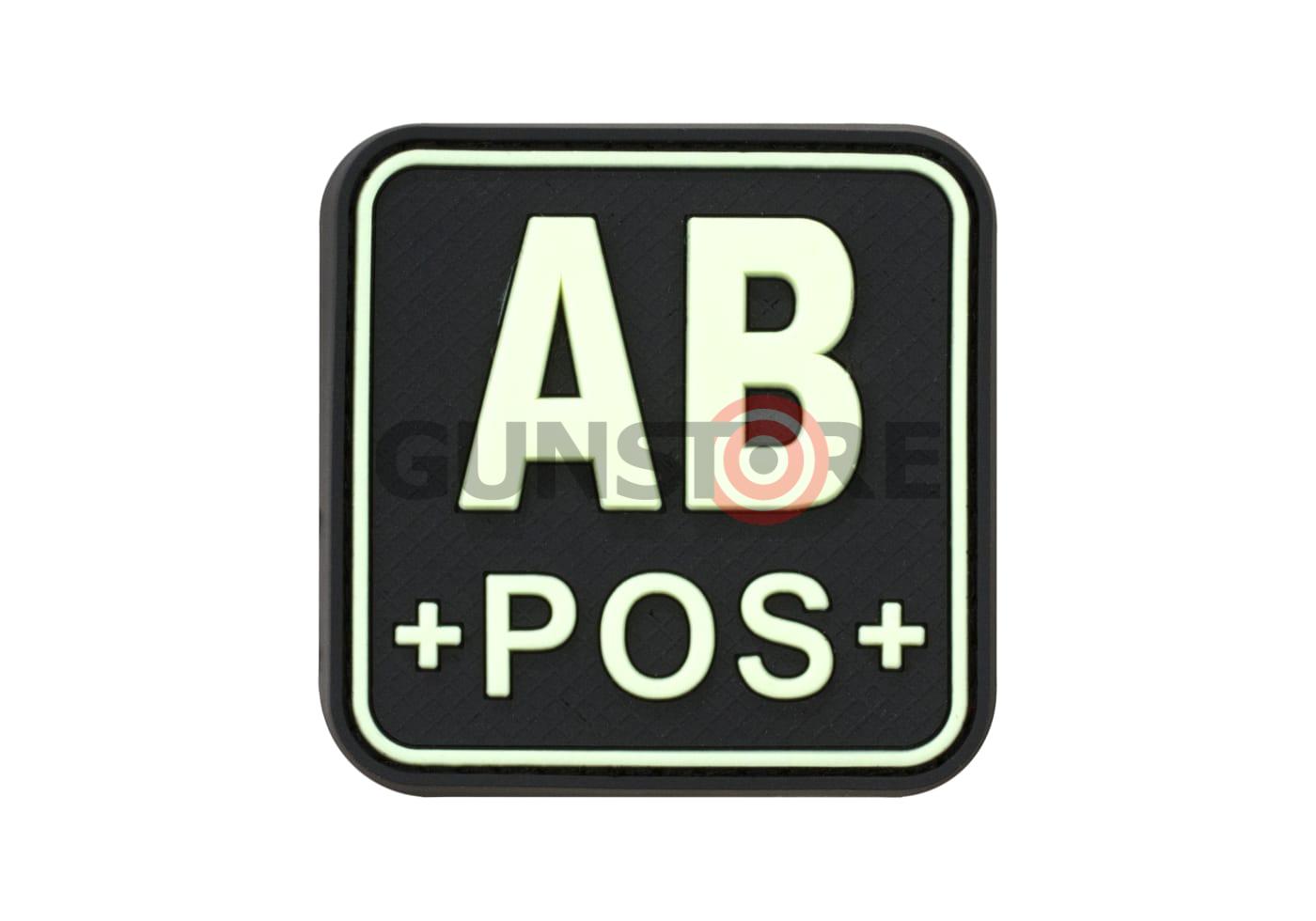 Bloodtype Square Rubber Patch AB Pos