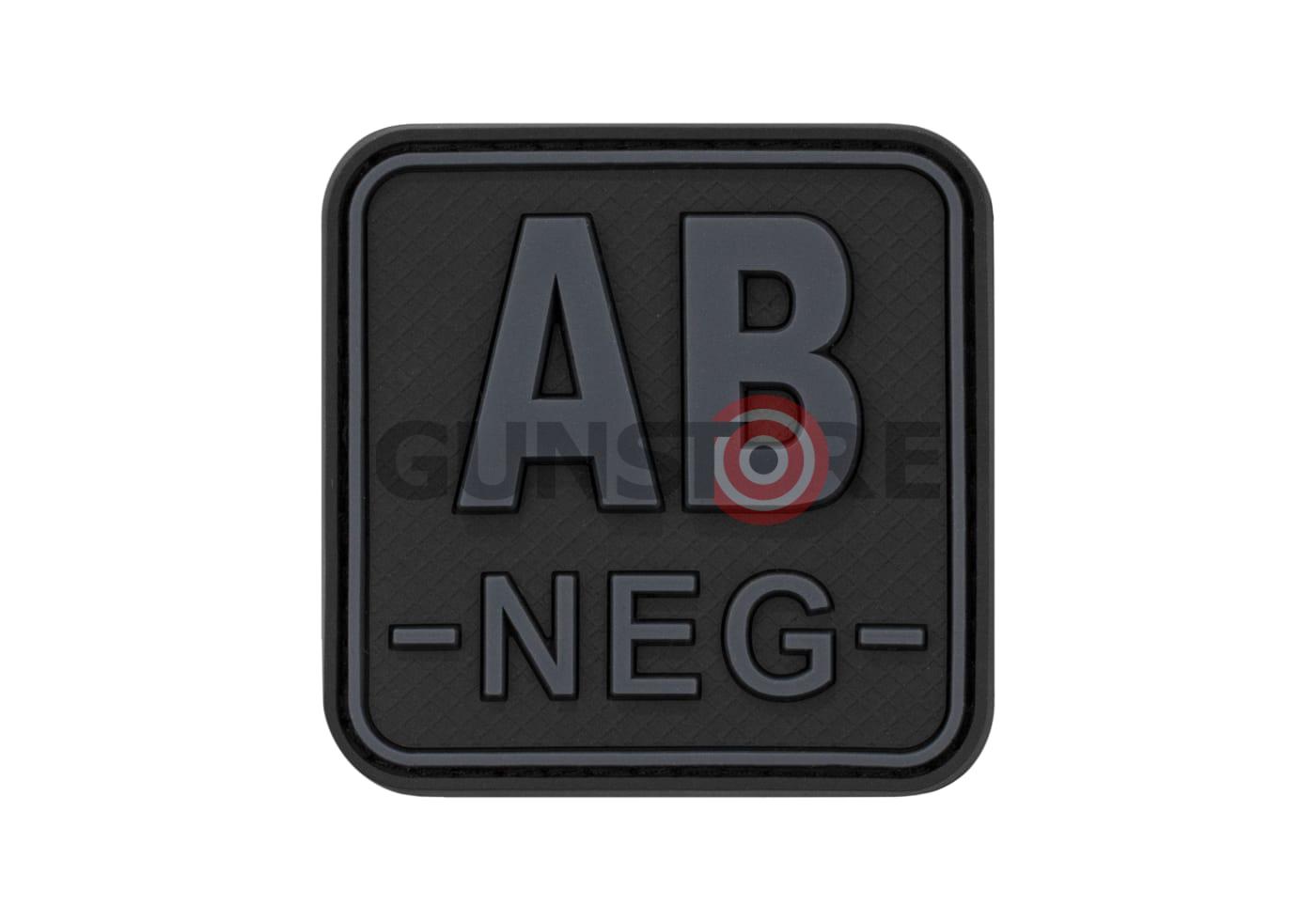 Bloodtype Square Rubber Patch AB Neg Blackops