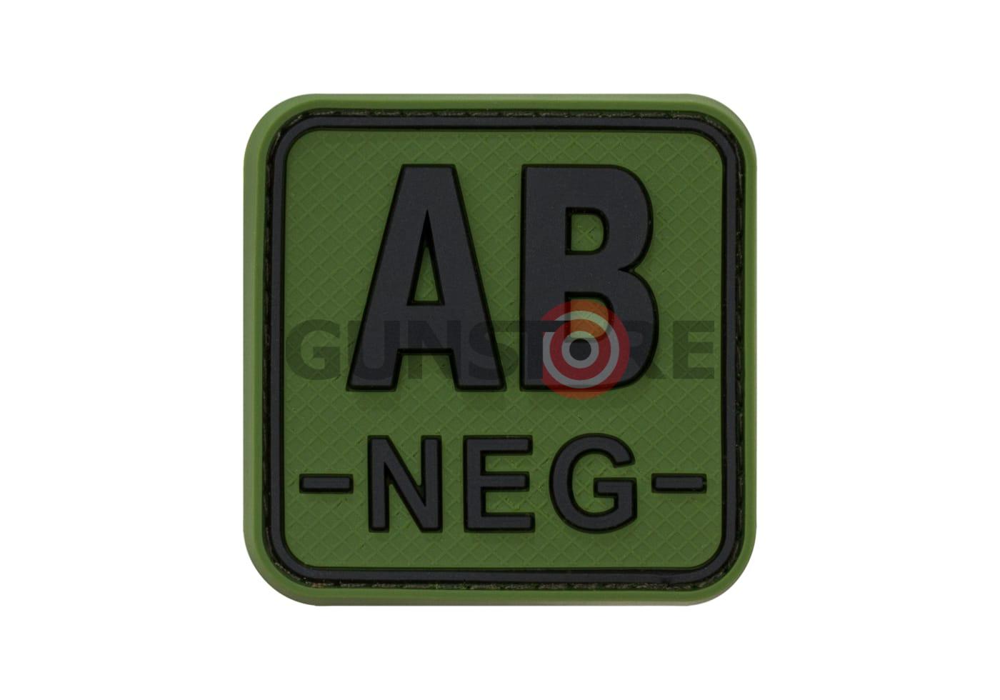 Bloodtype Square Rubber Patch AB Neg Forest
