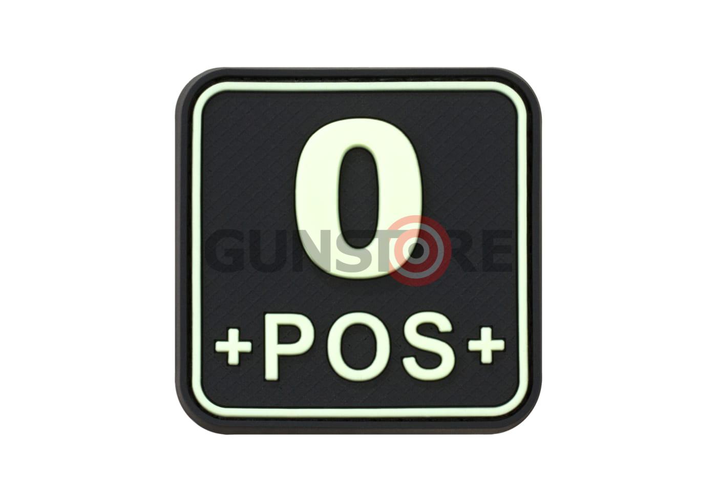 Bloodtype Square Rubber Patch 0 Pos Glow