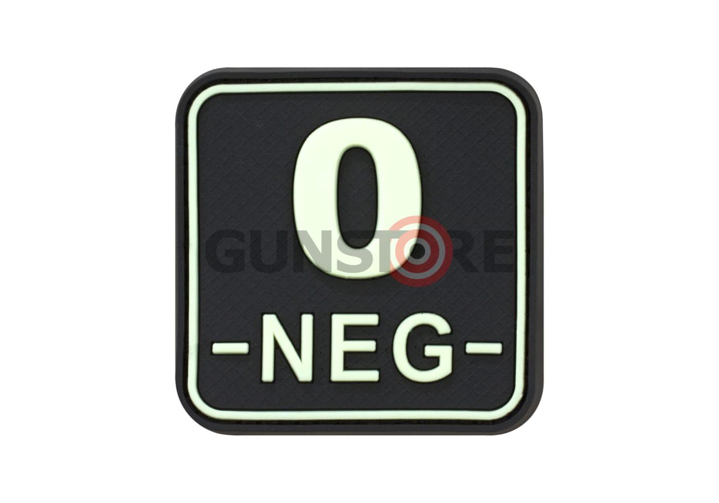 Bloodtype Square Rubber Patch 0 Neg Glow
