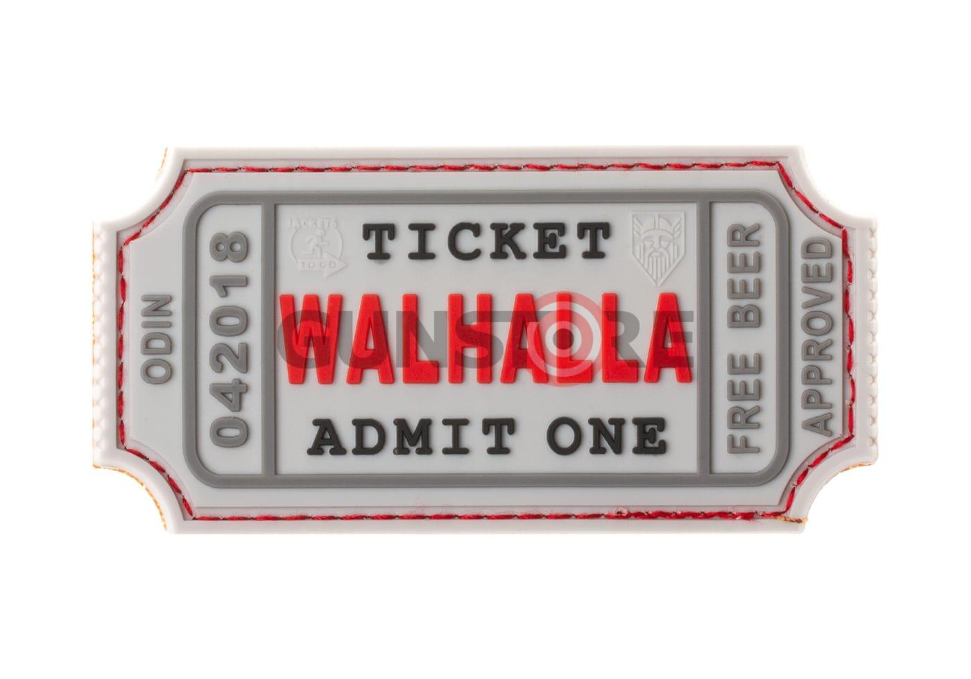 Large Walhalla Ticket Rubber Patch White