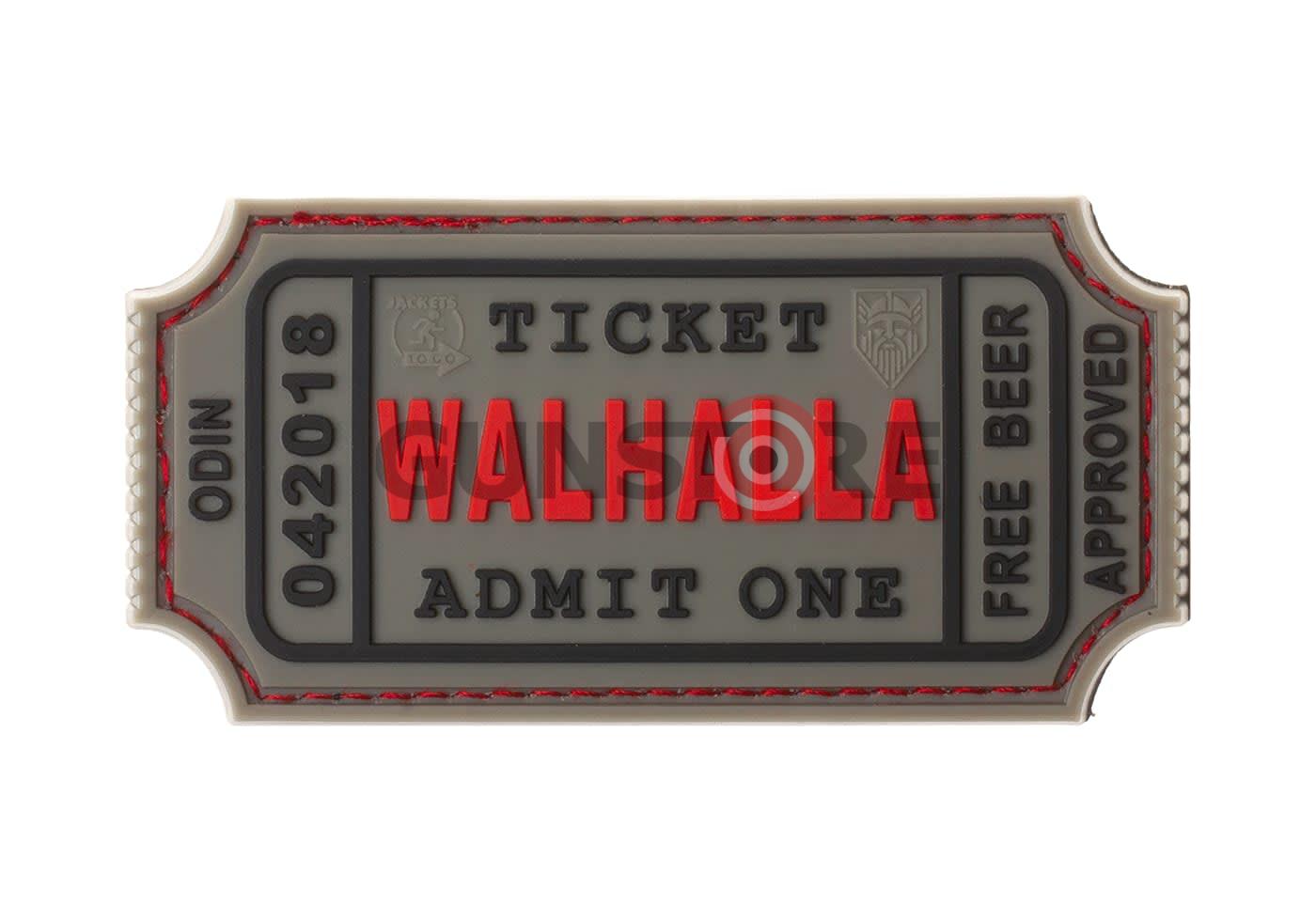 Large Walhalla Ticket Rubber Patch Grey