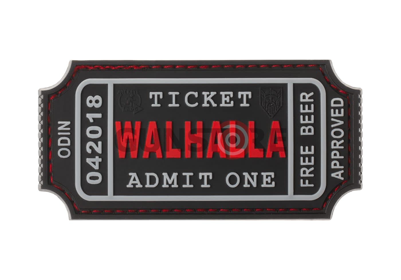 Large Walhalla Ticket Rubber Patch Blackmedic