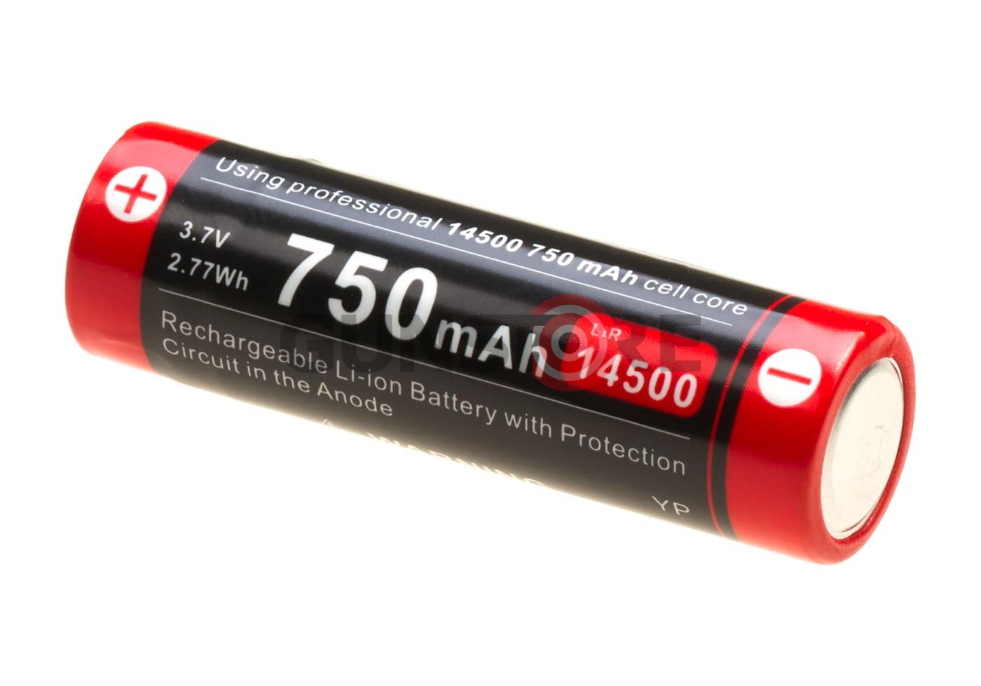 14500 Battery 3.7V 750mAh Micro-USB