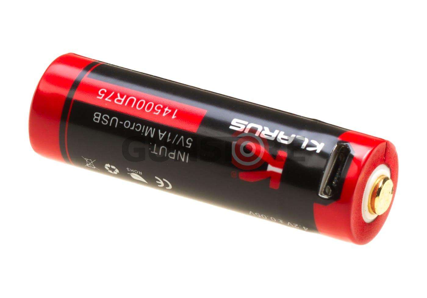 Fotografia: 14500 Battery 3.7V 750mAh Micro-USB
