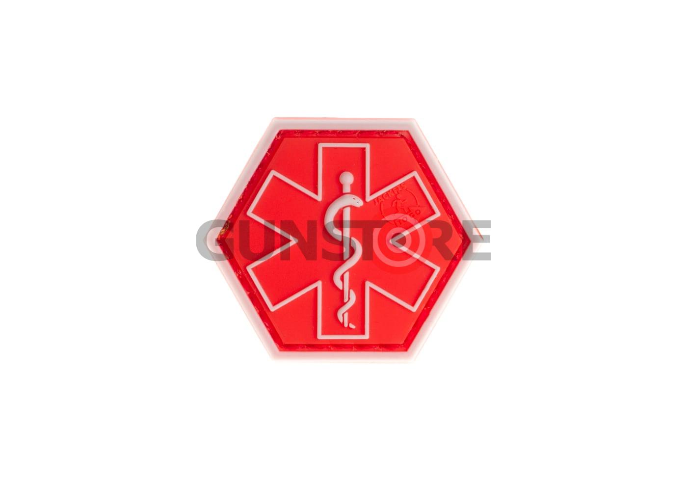Paramedic Hexagon Rubber Patch Red