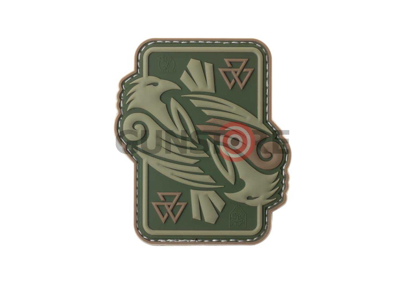 Odins Raven Rubber Patch Green