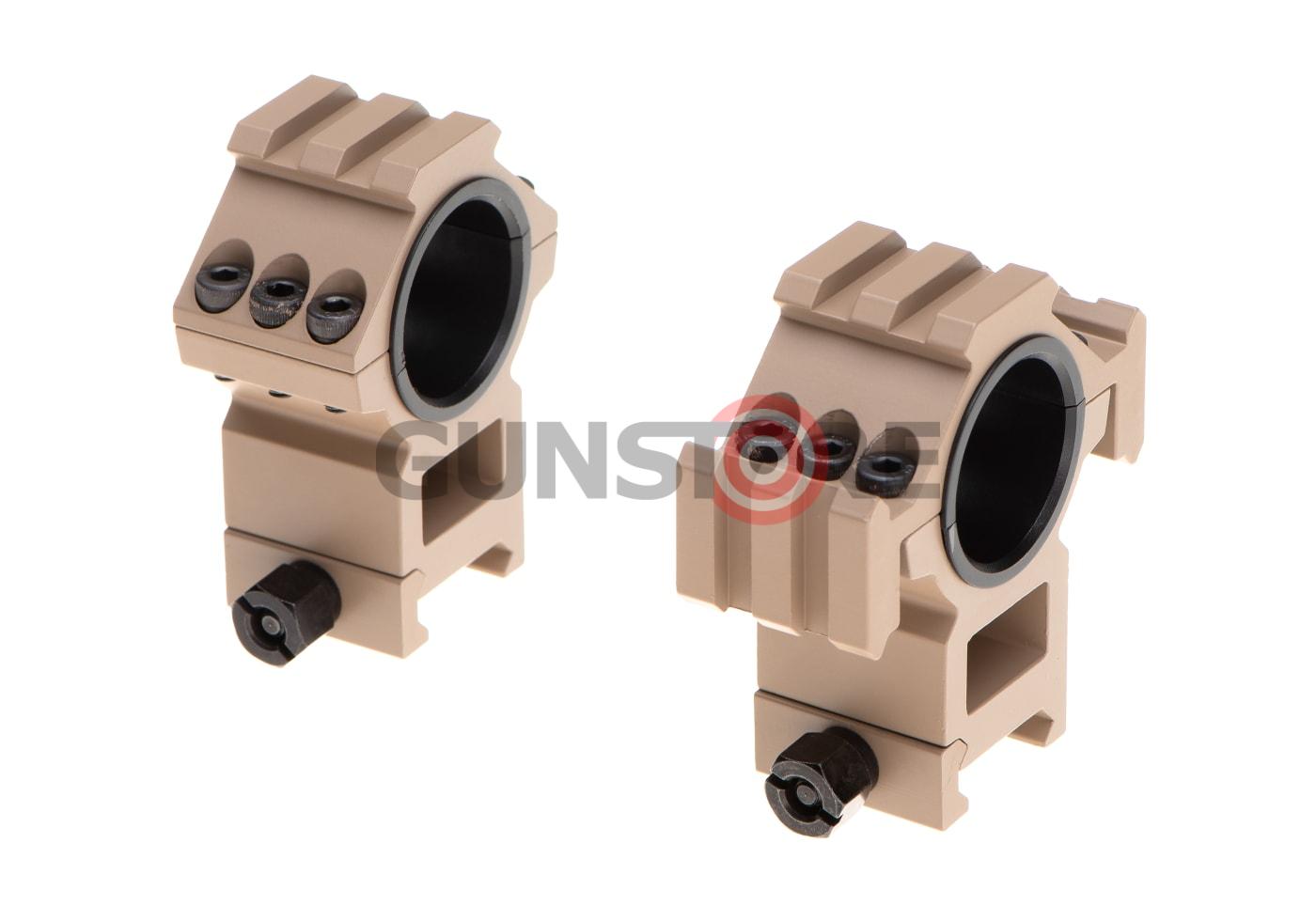 Tri-Side Rail 25.4mm / 30mm Mount Rings Desert