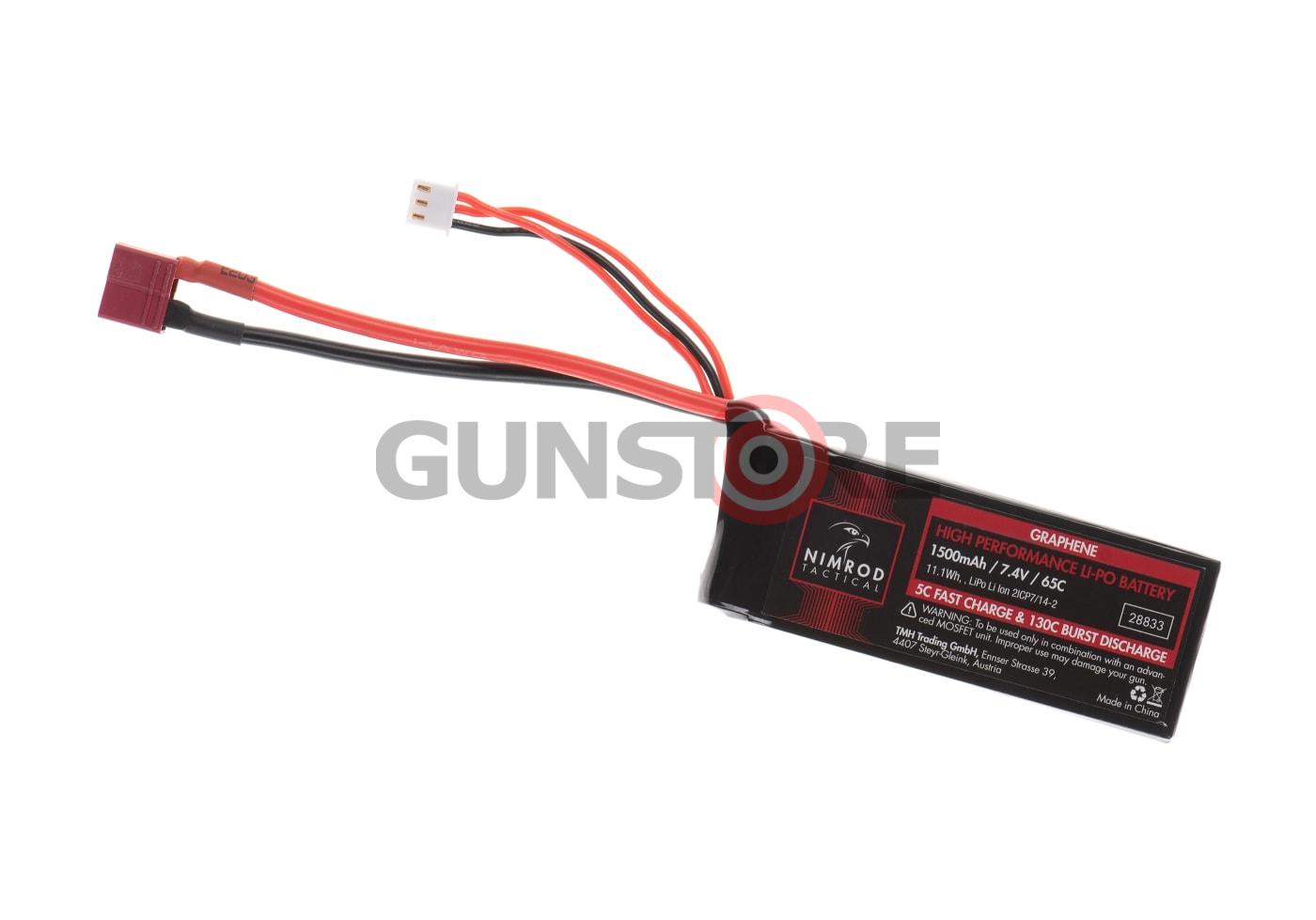 Lipo 7.4V 1500mAh 65C Graphene Mini Type T-Plug