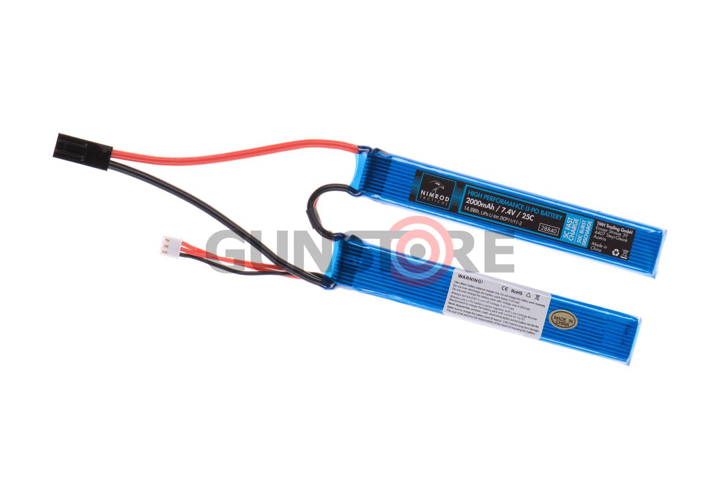 Lipo 7.4V 2000mAh 25C Twin Type