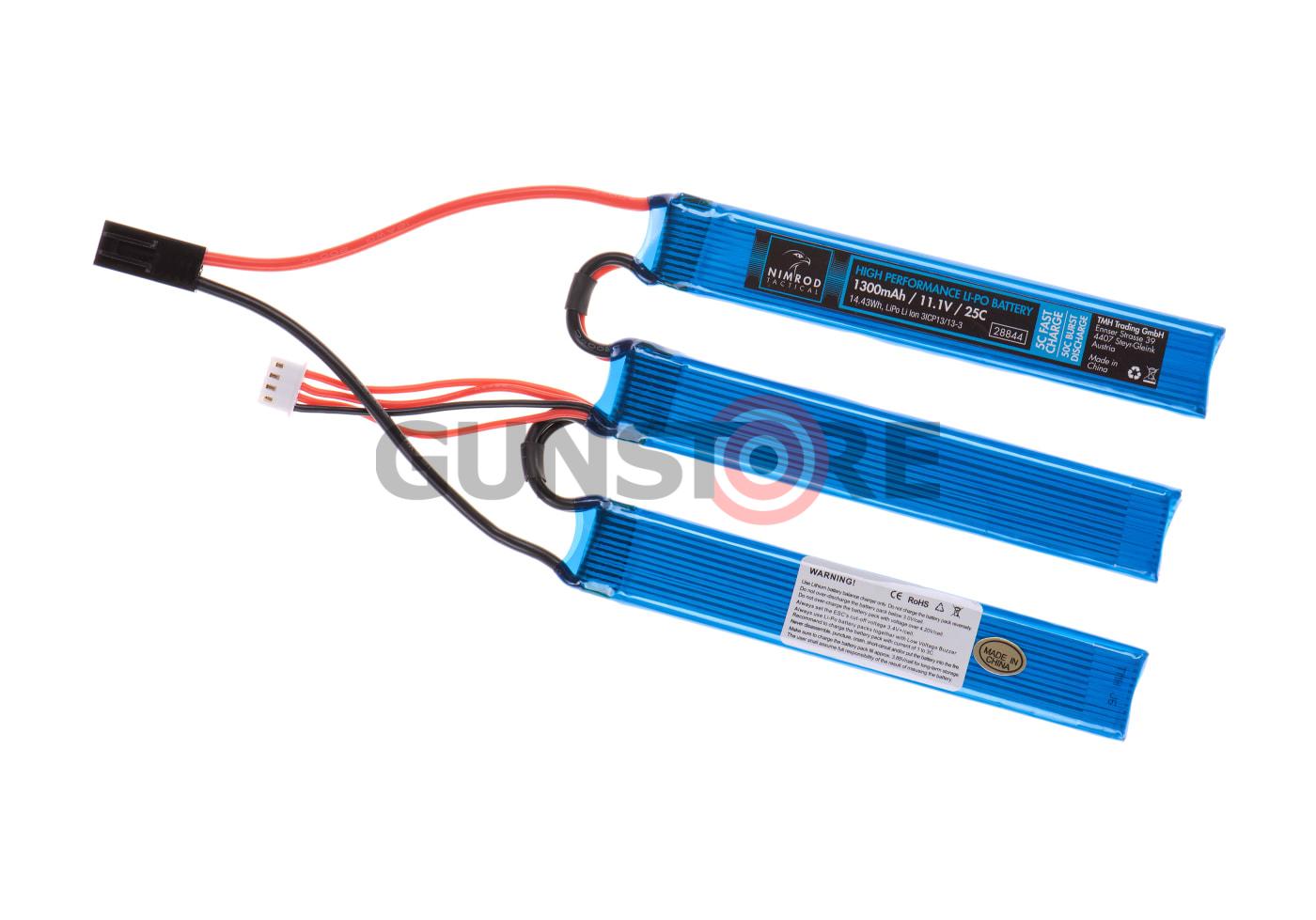 Lipo 11.1V 1300mAh 25C Split Type
