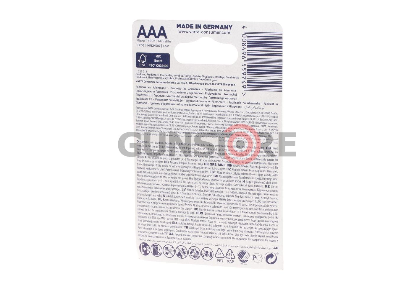 Fotografia: AAA Longlife Power 4pcs