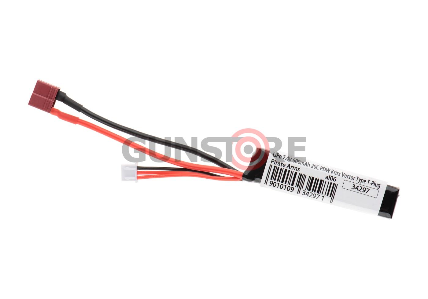 Fotografia: LiPo 7.4V 600mAh 20C PDW Kriss Vector Type T-Plug