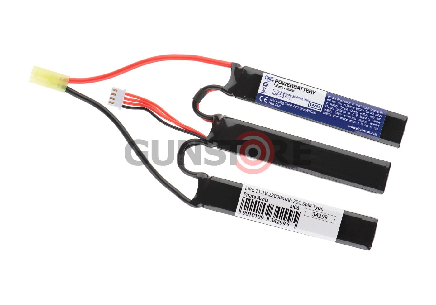 LiPo 11.1V 2200mAh 20C Split Type