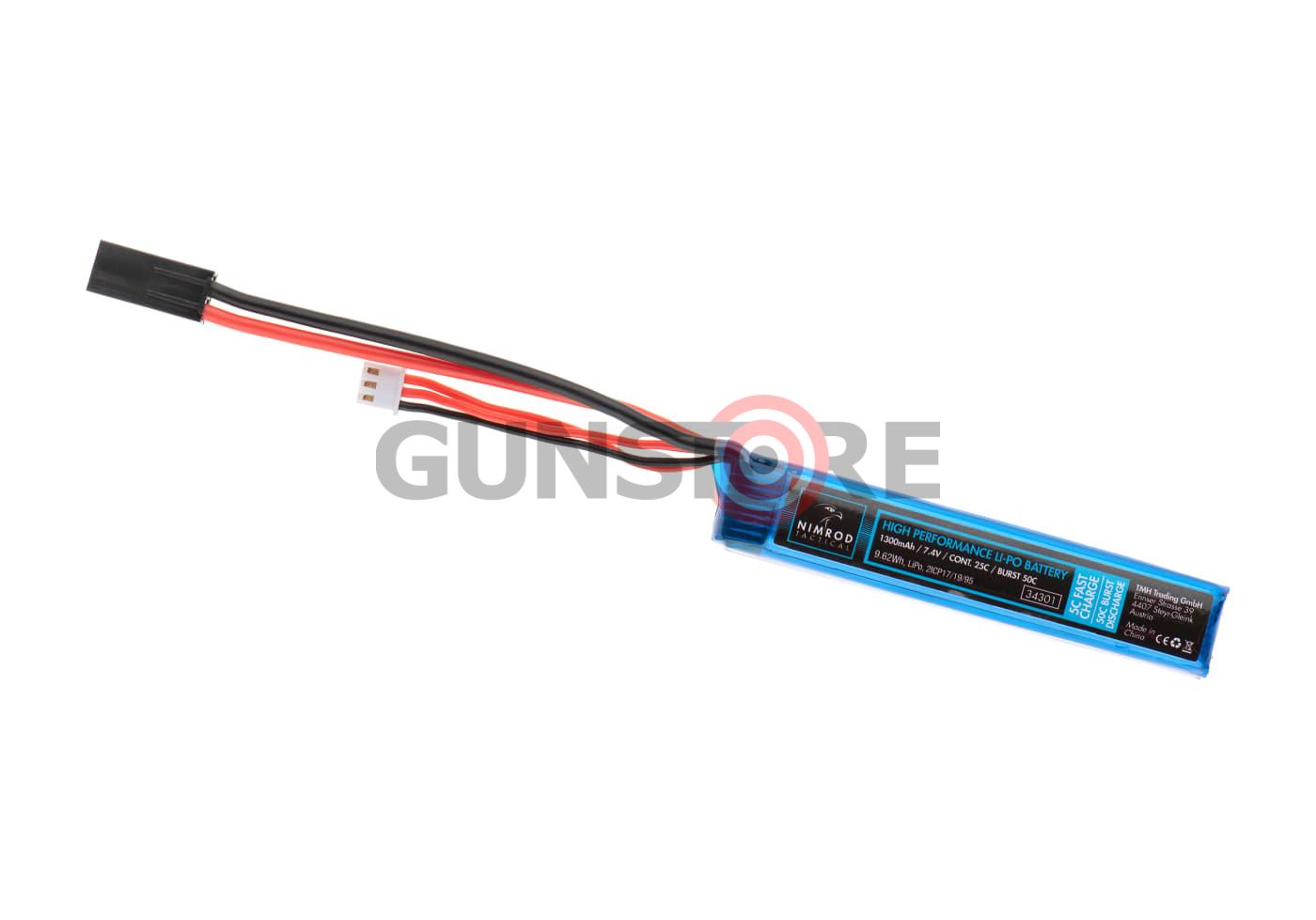 Lipo 7.4V 1300mAh 25C Stock Tube Type