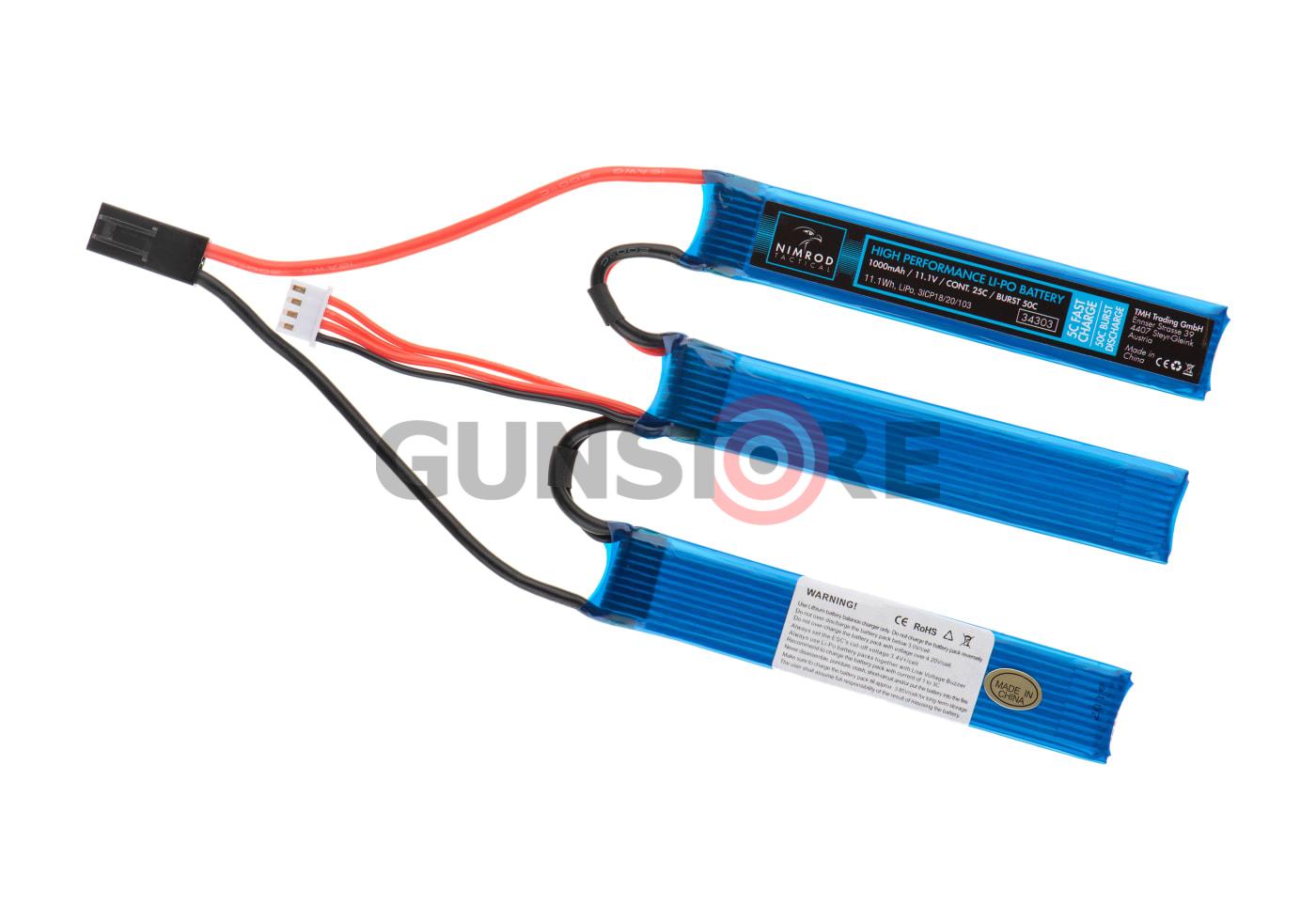 Lipo 11.1V 1000mAh 25C Split Type
