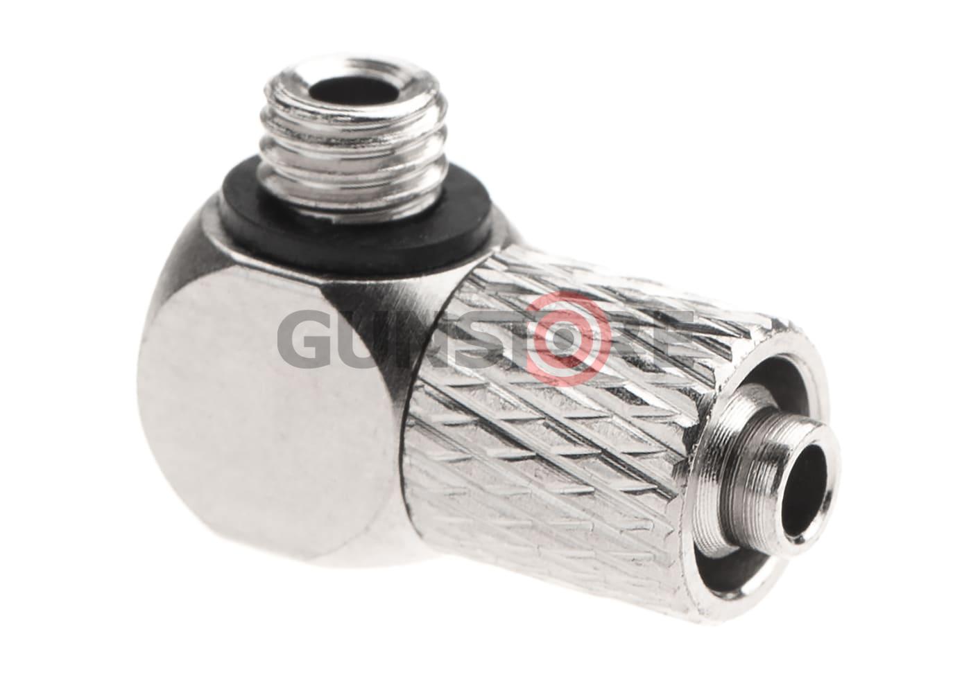 HPA 6mm Hose Coupling with Screwed Catch 90 Degree - Outer M5 Thread