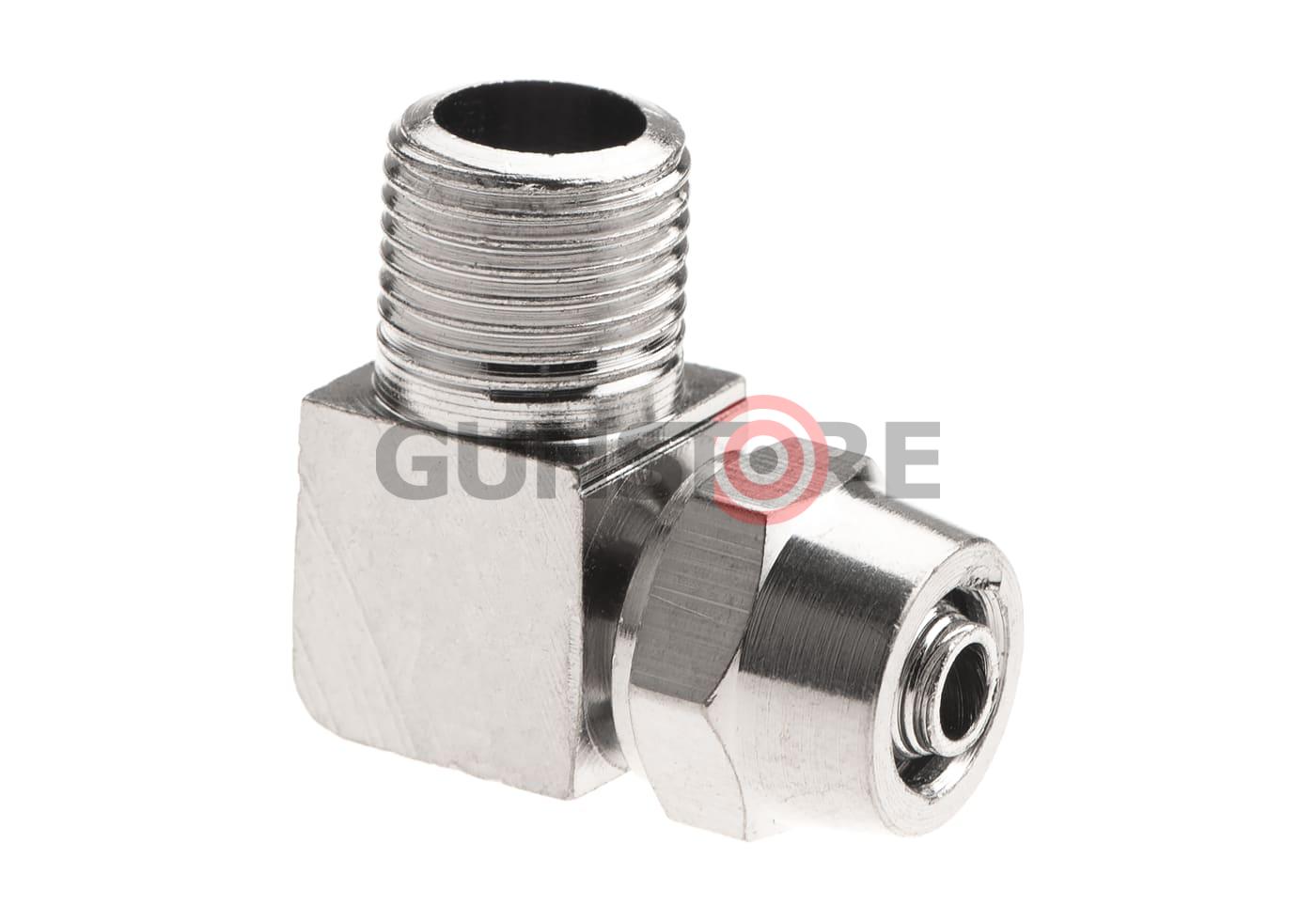 HPA 6mm Hose Coupling with Screwed Catch 90 Degree - Outer 1/8 NPT