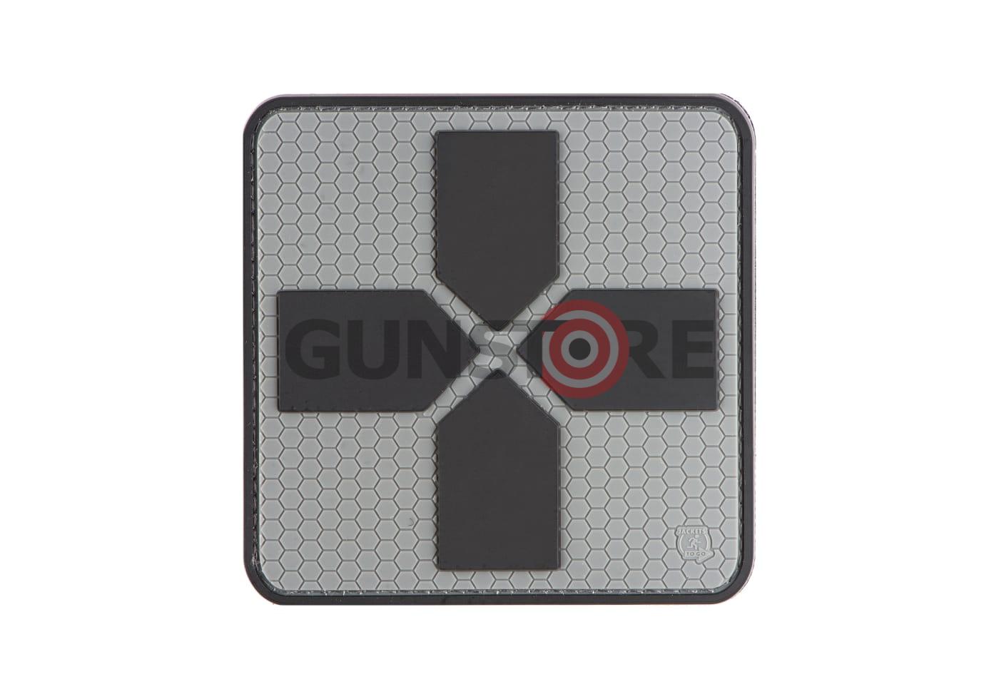 Big Red Cross Medic Rubber Patch Grey
