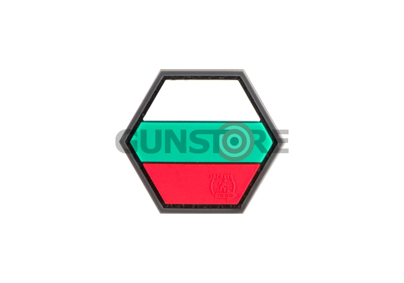 Hexagon Bulgarian Flag Rubber Patch