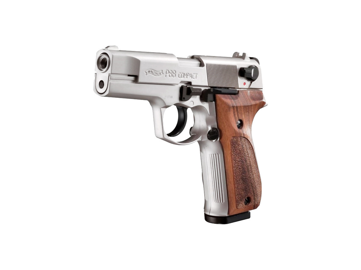 Fotografia: Pištoľ exp. Walther P88 Compact nickel/wood, kal. 9mm P.A.K.
