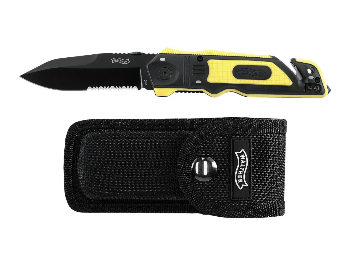 Fotografia: Nôž zatv. Walther ERK - Emergency Rescue Knife yellow/black