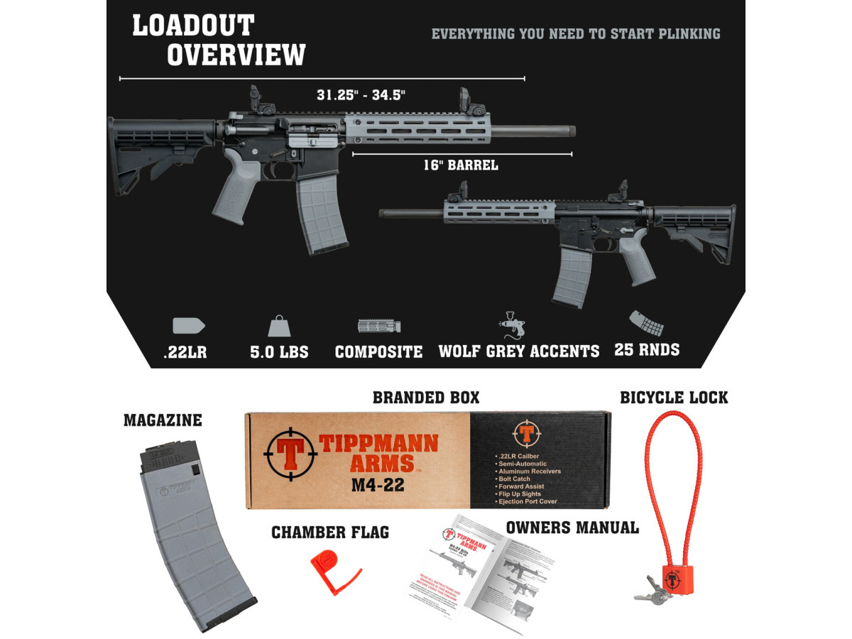 Fotografia: Tippmann M4-22 LTE 16" M-Lok, WOLF GRAY, kal. .22LR (A101301)