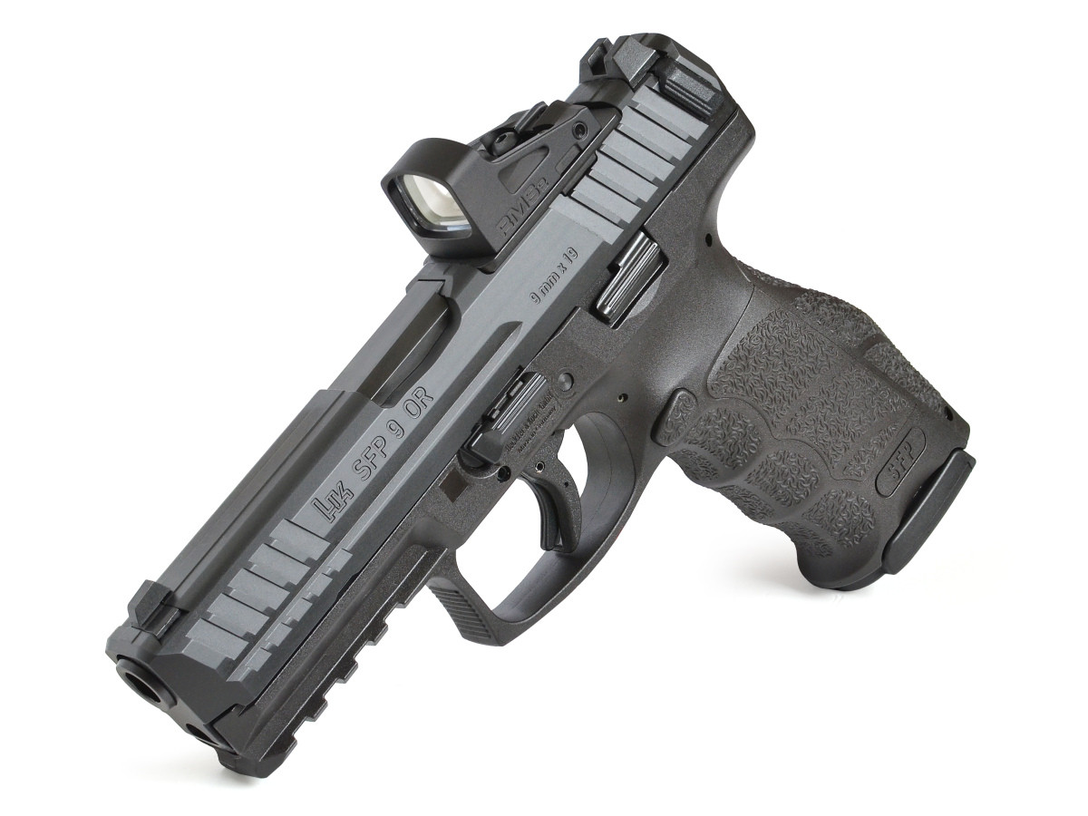 Akciový set HK SFP9-OR PB, kal. 9x19, s 5 montážnymi platničkami + RMS2-4MOA