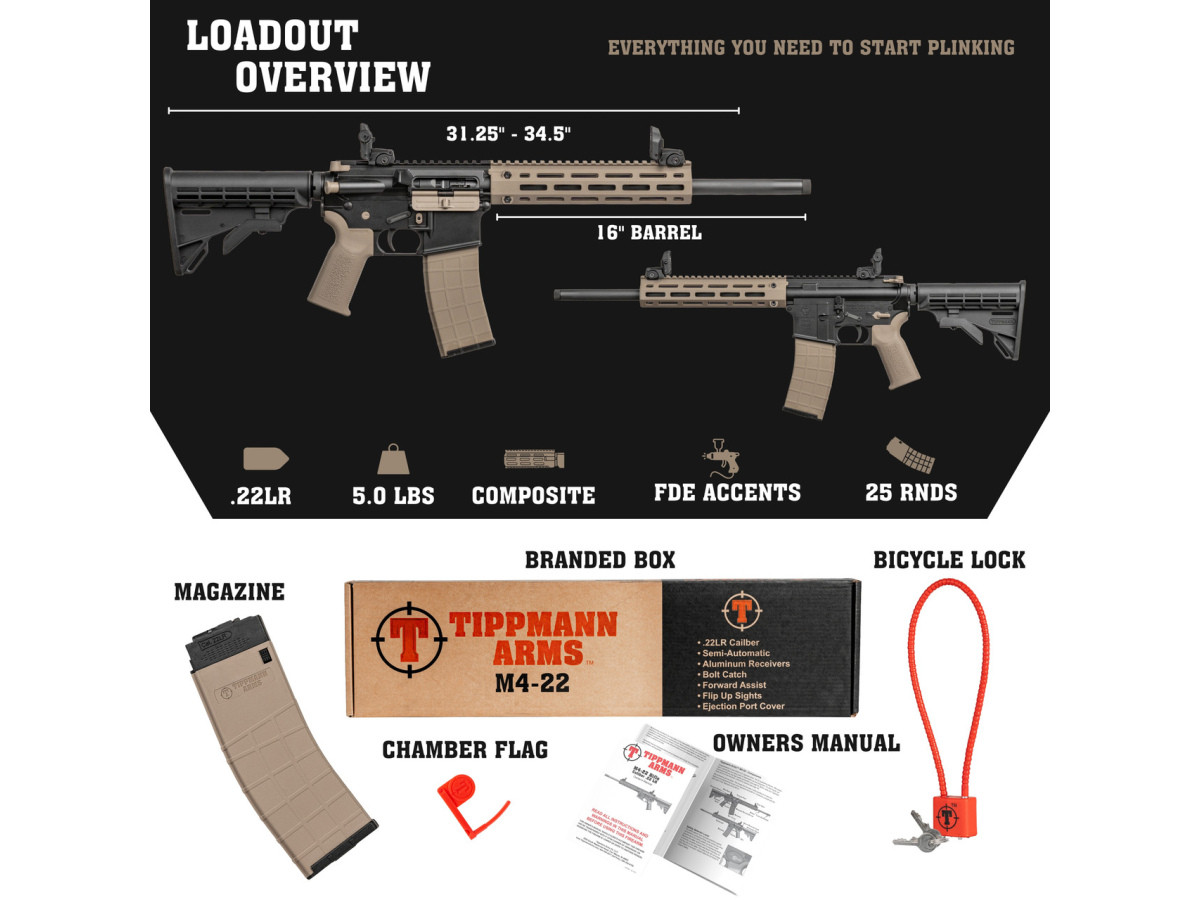 Fotografia: Tippmann M4-22 LTE 16" M-Lok, FDE, kal. .22LR (A101296)