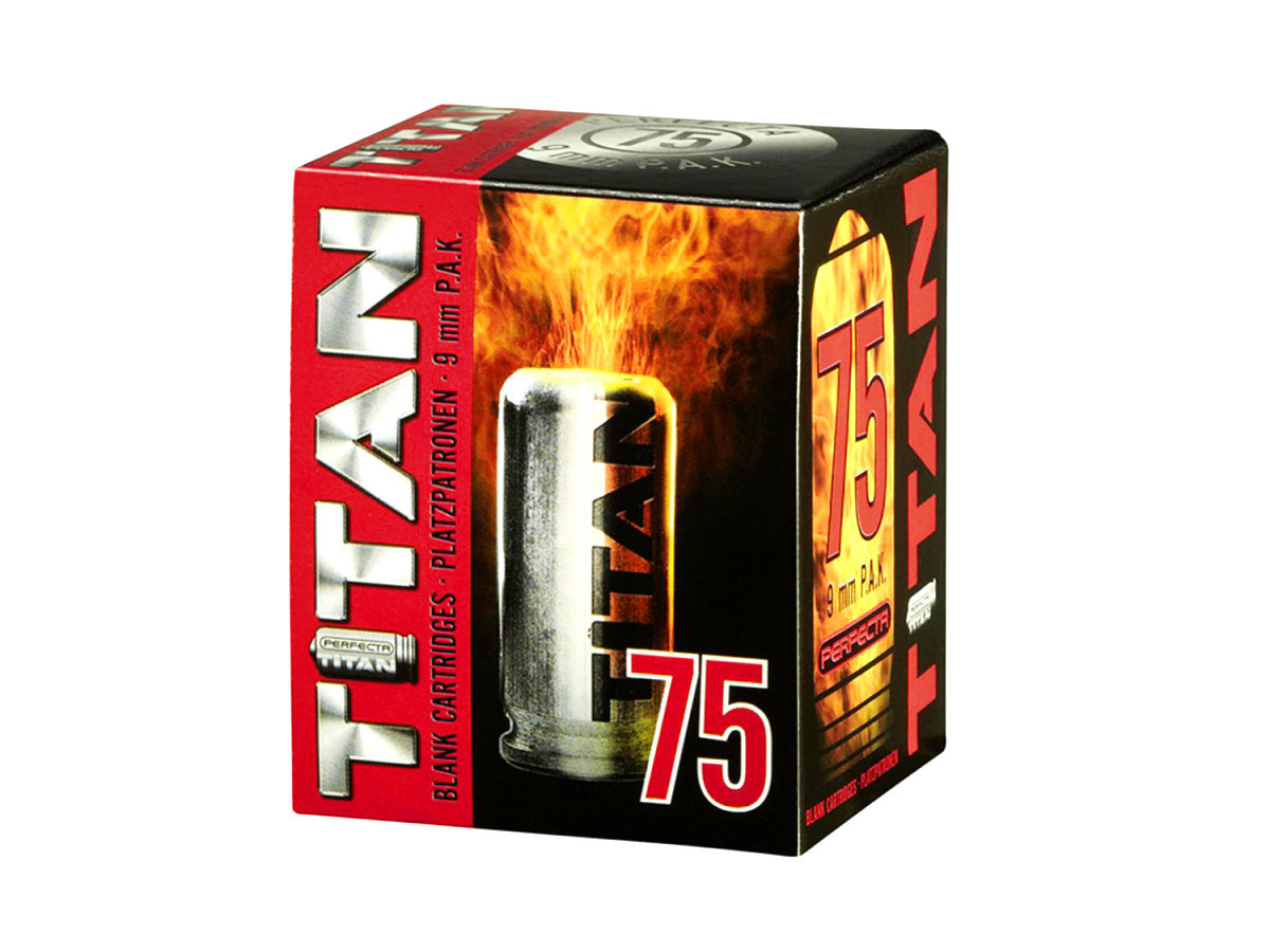 Nábojky štart. Perfecta Titan 9mm P.A.K., 75 ks